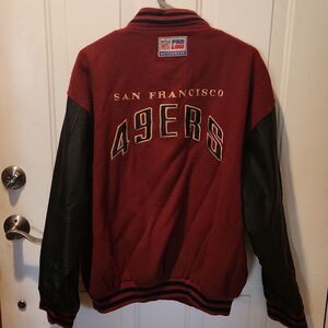 NFL Pro Line San Francisco 49ers Wool Leather Varsity Jacket